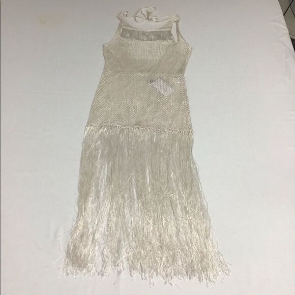 Lovers + Friends White Midi Freedom Crochet And Fringe Dress Size Small - Picture 9 of 15